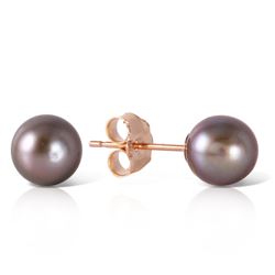 Genuine 4 ctw Black Pearl Earrings Jewelry 14KT Rose Gold - REF-7R3P