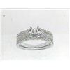 Image 1 : 14K White Gold 0.58CTW Diamond Wedding Ring Set - REF-76K6R