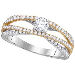 0.75 CTW Natural Diamond Bridal Engagement Ring 14K White Gold