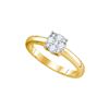 Image 1 : 0.72 CTW Natural Diamond Cluster Bridal Engagement Ring 18K Yellow Gold
