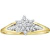 Image 1 : 0.1 CTW Natural Diamond Star Cluster Ring 10K Yellow Gold