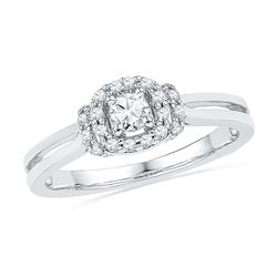 0.25 CTW Natural Diamond Solitaire Bridal Engagement Ring 10K White Gold