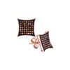 Image 1 : 0.33 CTW Red Colored Diamond Kite Cluster Earrings 10K Rose Gold