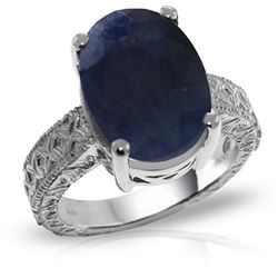 Genuine 8.5 ctw Sapphire Ring Jewelry 14KT White Gold - REF-168R3P