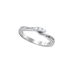 0.17 CTW Natural Diamond 3-stone Bridal Engagement Ring 10K White Gold