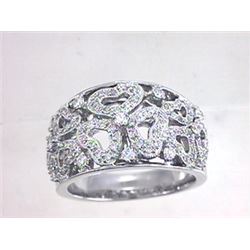 18K White Gold 0.58CTW Diamond Rings - REF-183X5Y