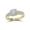 Image 1 : 0.49 CTW Princess Natural Diamond Solitaire Bridal Engagement Ring 14K Yellow Gold