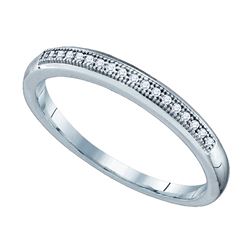 0.05 CTW Natural Diamond Bridal Anniversary Band 10K White Gold