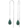 Genuine 6.6 ctw Green Sapphire Corundum Earrings Jewelry 14KT White Gold - REF-20M8T