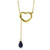 Genuine 3.3 ctw Sapphire Necklace Jewelry 14KT Yellow Gold - REF-37F4Z