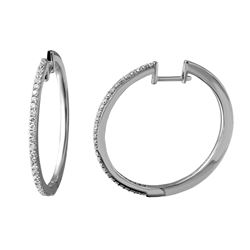 Genuine 0.56 TCW 18K White Gold Ladies Earrings - REF-128X3Y