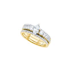 1 CTW Marquise Natural Diamond Bridal Engagement Ring 14K Yellow Gold