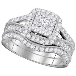 1 CTW Princess Diamond Solitaire Bridal Engagement Ring 14K White Gold