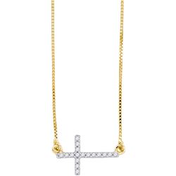 0.1 CTW Natural Diamond Cross Pendant 10K Yellow Gold