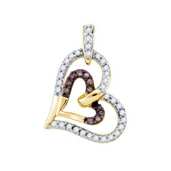 0.3 CTW Cognac-brown Colored Diamond Heart Love Pendant 10K Yellow Gold