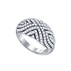 1.09 CTW Natural Diamond Cocktail Ring 10K White Gold