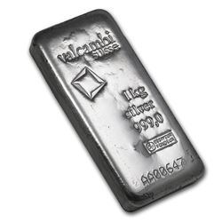 Genuine 1 kilo 0.999 Fine Silver Bar - Valcambi w/ Assay