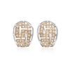 Image 1 : Genuine 0.83 TCW 18K Two Tone Gold Ladies Earring - REF-135F7M