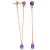 Image 1 : Genuine 3.15 ctw Amethyst Earrings Jewelry 14KT Rose Gold - REF-22X3M