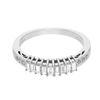 Image 1 : Prong-set Baguette & Round Diamond Band in 18K White Gold - REF-71M4F