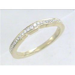 14K Yellow Gold 0.16CTW Diamond Band Ring - REF-39A5N