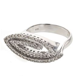 18K White Gold 0.45CTW Diamond Fashion Ring - REF-120W8H