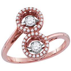 0.45 CTW Natural Diamond Moving Twinkle Bypass Cluster Ring 10K Rose Gold