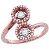 Image 1 : 0.45 CTW Natural Diamond Moving Twinkle Bypass Cluster Ring 10K Rose Gold