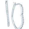 Image 1 : 0.14 CTW Natural Diamond Heart Hoop Earrings 10K White Gold
