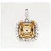 Image 1 : 14K TwoTone Gold 0.24CTW SemiMount Slider w/Chain - REF-54F4M