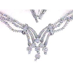 18K White Gold 9.04CTW Diamond Necklaces - REF-1190X4Y
