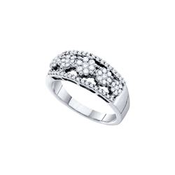 0.51 CTW Natural Diamond Cluster Ring 14K White Gold
