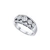 Image 1 : 0.51 CTW Natural Diamond Cluster Ring 14K White Gold
