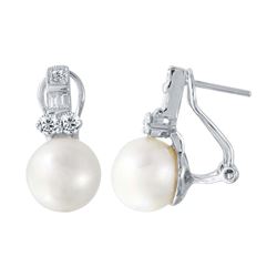18K Gold 12.52 CTW Pearl & Diamond Earring - REF-91H4W