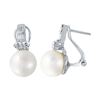Image 1 : 18K Gold 12.52 CTW Pearl & Diamond Earring - REF-91H4W