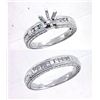 Image 1 : 14K White Gold 0.4CTW Diamond Wedding Ring Set - REF-106M2F