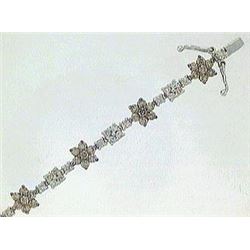 14K White Gold 2.76CTW Diamond Tennis Bracelet - REF-123N2A