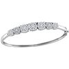 Image 1 : 1.30 CTW Natural Diamond Cluster Bangle Bracelet 10K White Gold