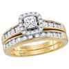 Image 1 : 0.74 CTW Natural Diamond Princess EGL Bridal Engagement Ring 14K Yellow Gold