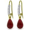 Image 1 : Genuine 17.78 ctw Ruby & Diamond Earrings Jewelry 14KT Yellow Gold - REF-47K5V