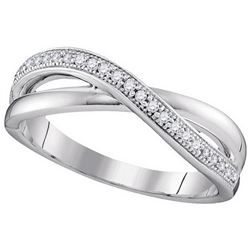 0.14 CTW Natural Diamond Crossover Band 10K White Gold