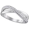 Image 1 : 0.14 CTW Natural Diamond Crossover Band 10K White Gold