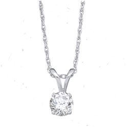 1.02 CTW Natural Diamond Solitaire Pendant 14K White Gold