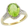 Image 1 : Natural 2.49 ctw Peridot & Diamond Engagement Ring 14K Yellow Gold - REF-46Z6Y