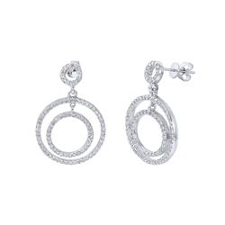 14K White Gold 1.72CTW Diamond Earring - REF-171F5M