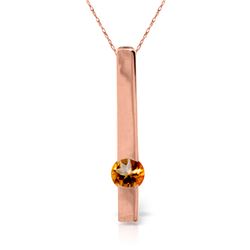 Genuine 0.25 ctw Citrine Necklace Jewelry 14KT Rose Gold - REF-25V4W