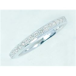 14K White Gold 0.37CTW Diamond Band Ring - REF-51N9A