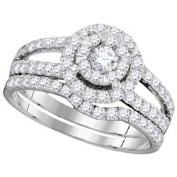 1 CTW Natural Diamond Bridal Engagement Ring 14K White Gold