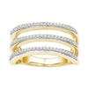 Image 1 : 0.25 CTW Natural Diamond Striped Band 10K Yellow Gold