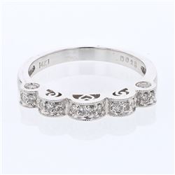 14K White Gold 0.25CTW Diamond Band Ring - REF-47X2Y